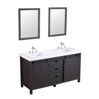 Marsyas Transitional Brown 60" Double Vanity Set | LM342260DCCSM24F