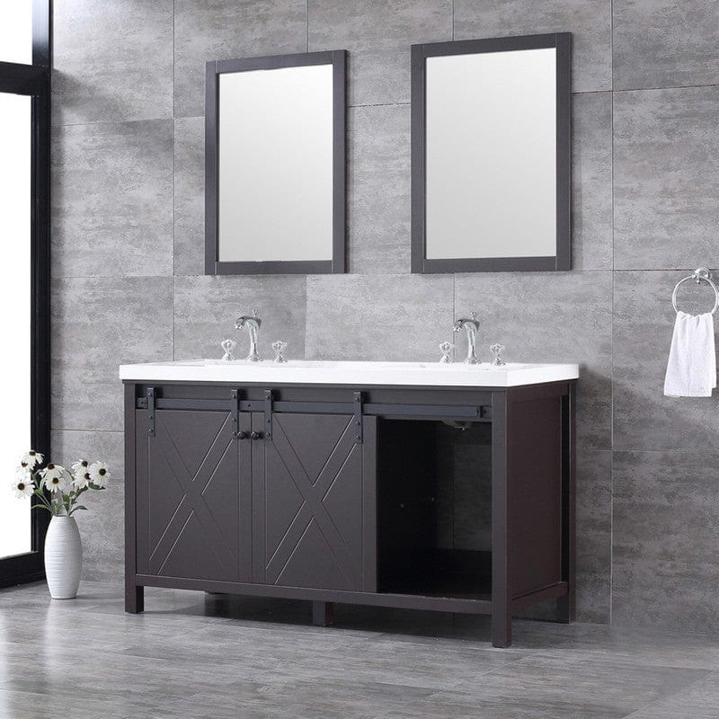 Marsyas Transitional Brown 60" Double Vanity Set | LM342260DCCSM24F