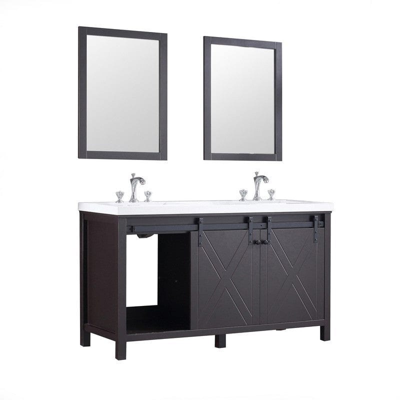 Marsyas Transitional Brown 60" Double Vanity Set | LM342260DCCSM24F