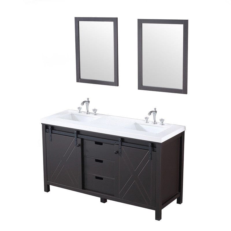 Marsyas Transitional Brown 60" Double Vanity Set | LM342260DCCSM24F