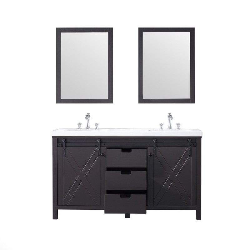 Marsyas Transitional Brown 60" Double Vanity Set | LM342260DCCSM24F