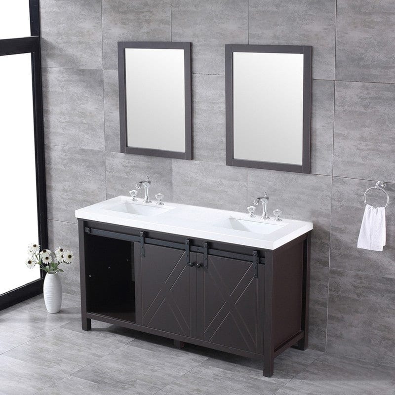 Marsyas Transitional Brown 60" Double Vanity Set | LM342260DCCSM24F