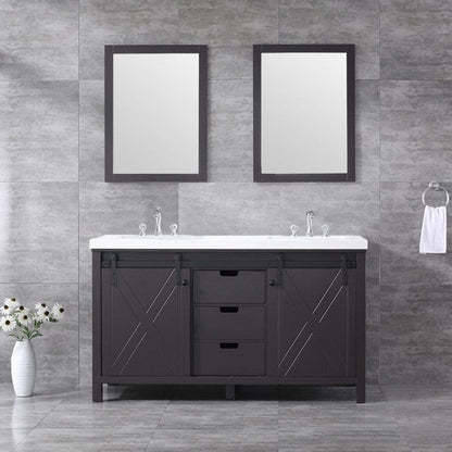 Marsyas Transitional Brown 60" Double Vanity Set | LM342260DCCSM24F