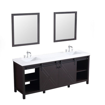 Marsyas Transitional Brown 80" Double Vanity Set | LM342280DCCSM30F