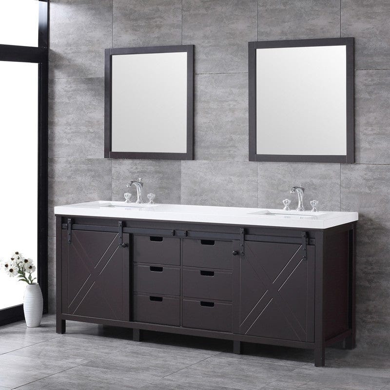 Marsyas Transitional Brown 80" Double Vanity Set | LM342280DCCSM30F