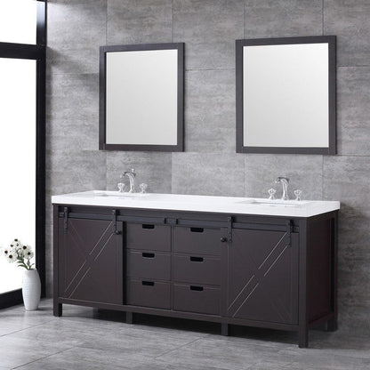 Marsyas Transitional Brown 80" Double Vanity Set | LM342280DCCSM30F