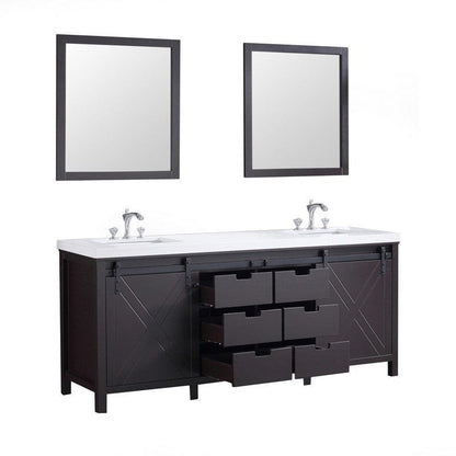 Marsyas Transitional Brown 80" Double Vanity Set | LM342280DCCSM30F