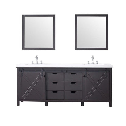 Marsyas Transitional Brown 80" Double Vanity Set | LM342280DCCSM30F