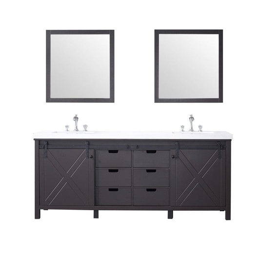 Marsyas Transitional Brown 80" Double Vanity Set | LM342280DCCSM30F