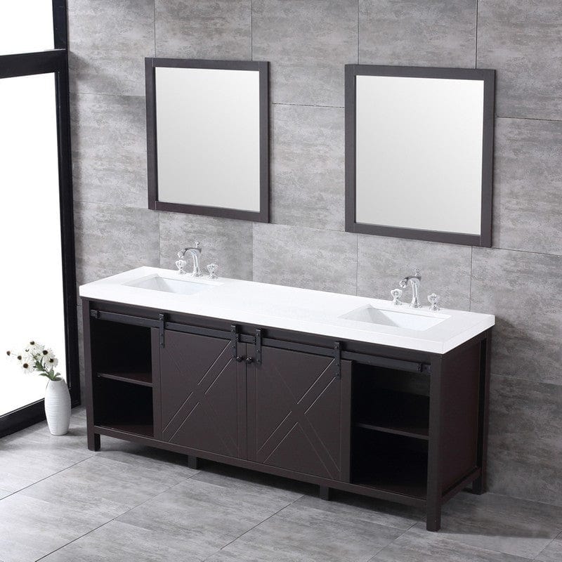 Marsyas Transitional Brown 80" Double Vanity Set | LM342280DCCSM30F