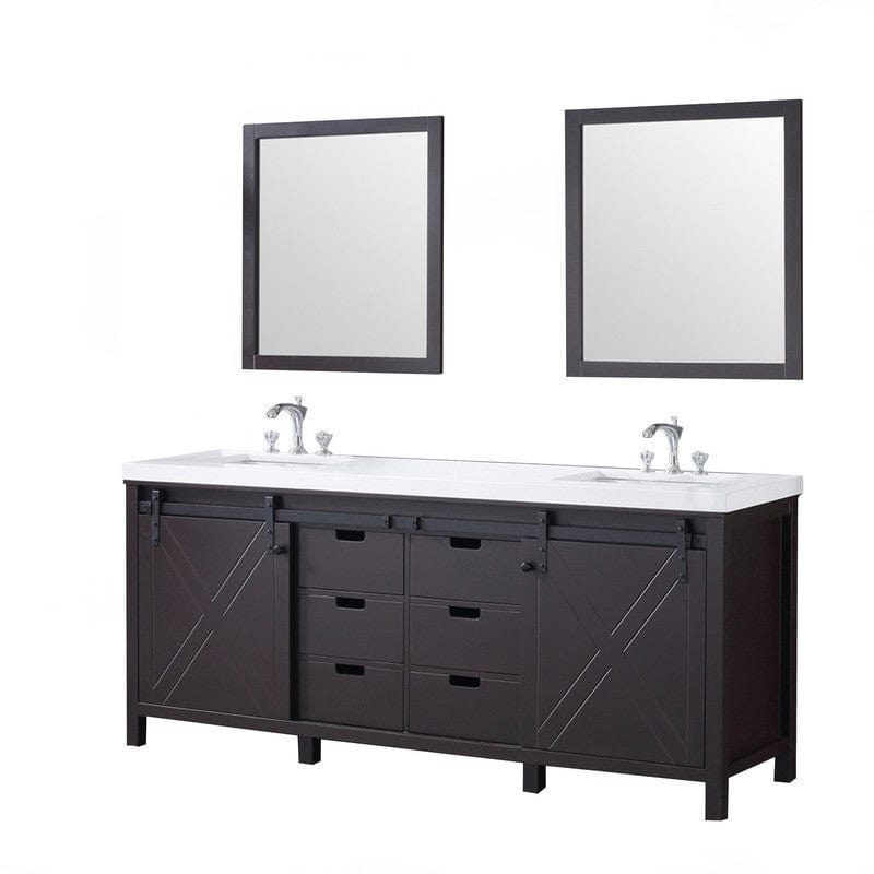 Marsyas Transitional Brown 80" Double Vanity Set | LM342280DCCSM30F