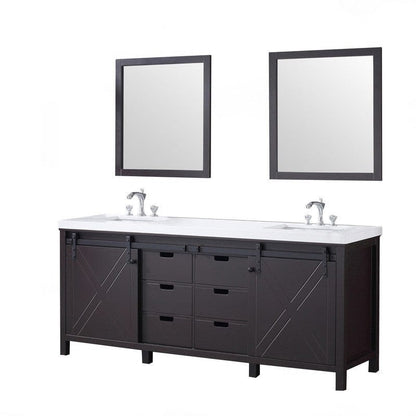 Marsyas Transitional Brown 80" Double Vanity Set | LM342280DCCSM30F