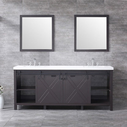 Marsyas Transitional Brown 80" Double Vanity Set | LM342280DCCSM30F