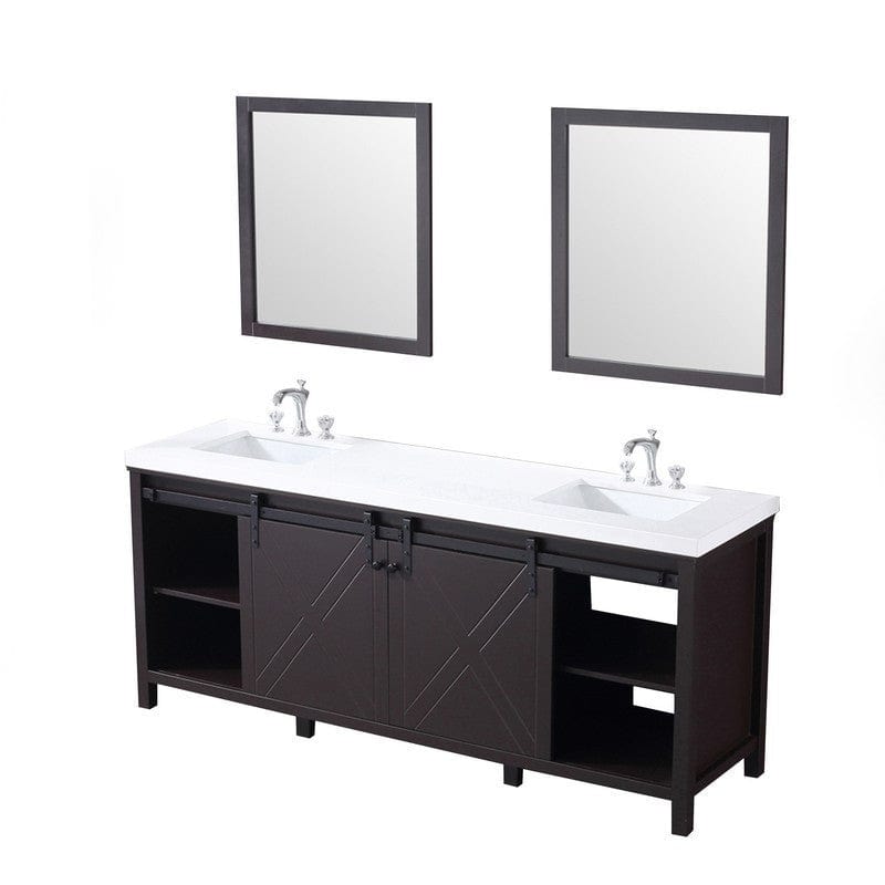 Marsyas Transitional Brown 80" Double Vanity Set | LM342280DCCSM30F