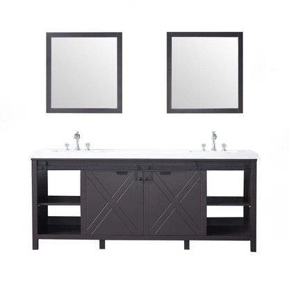 Marsyas Transitional Brown 80" Double Vanity Set | LM342280DCCSM30F