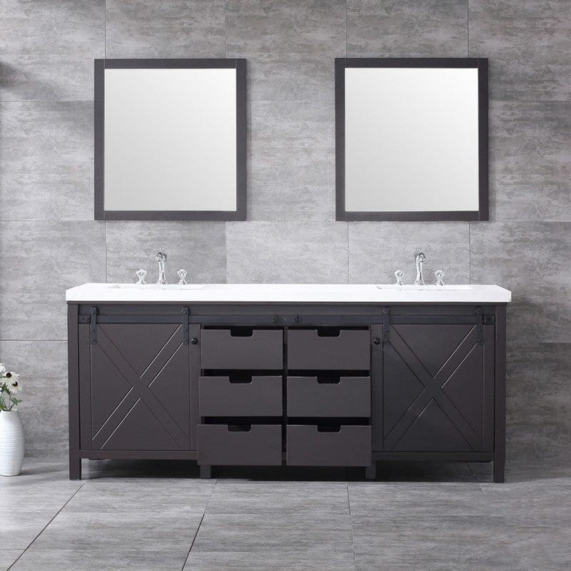 Marsyas Transitional Brown 80" Double Vanity Set | LM342280DCCSM30F