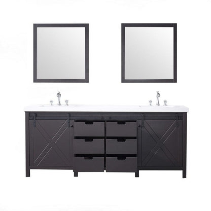 Marsyas Transitional Brown 80" Double Vanity Set | LM342280DCCSM30F