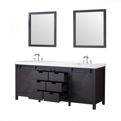 Marsyas Transitional Brown 80" Double Vanity Set | LM342280DCCSM30F