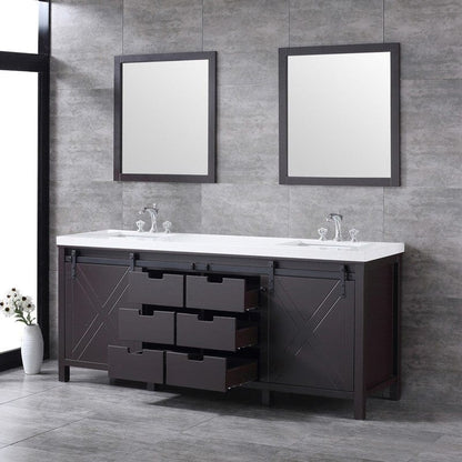 Marsyas Transitional Brown 80" Double Vanity Set | LM342280DCCSM30F