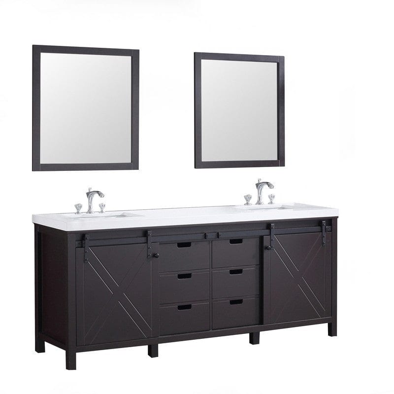 Marsyas Transitional Brown 80" Double Vanity Set | LM342280DCCSM30F