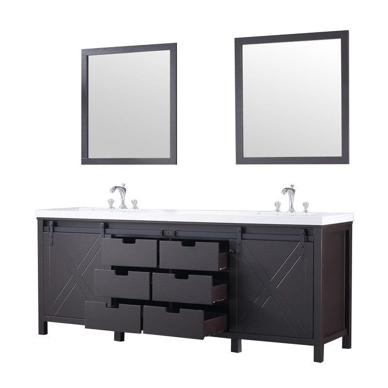 Marsyas Transitional Brown 84" Double Vanity Set | LM342284DCCSM34F