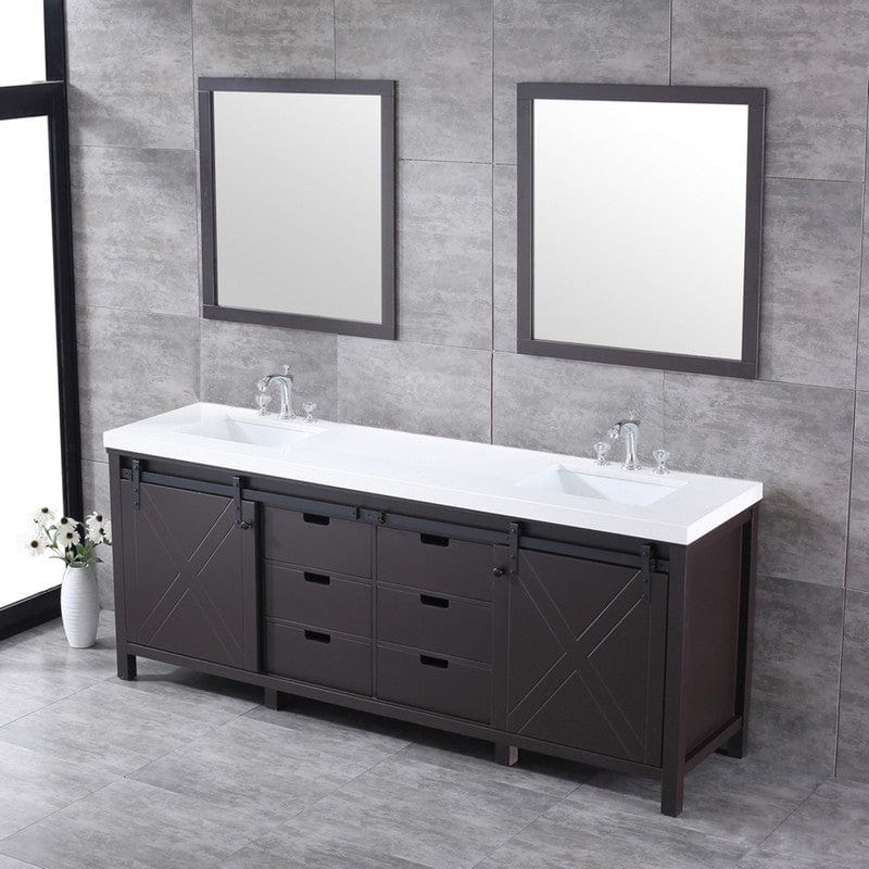 Marsyas Transitional Brown 84" Double Vanity Set | LM342284DCCSM34F