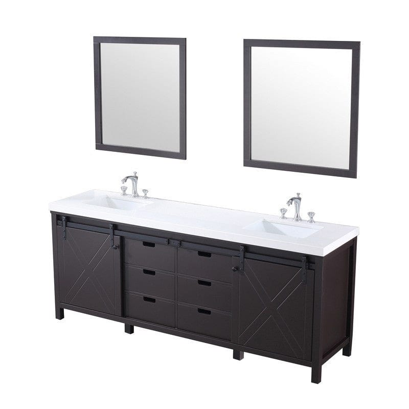 Marsyas Transitional Brown 84" Double Vanity Set | LM342284DCCSM34F