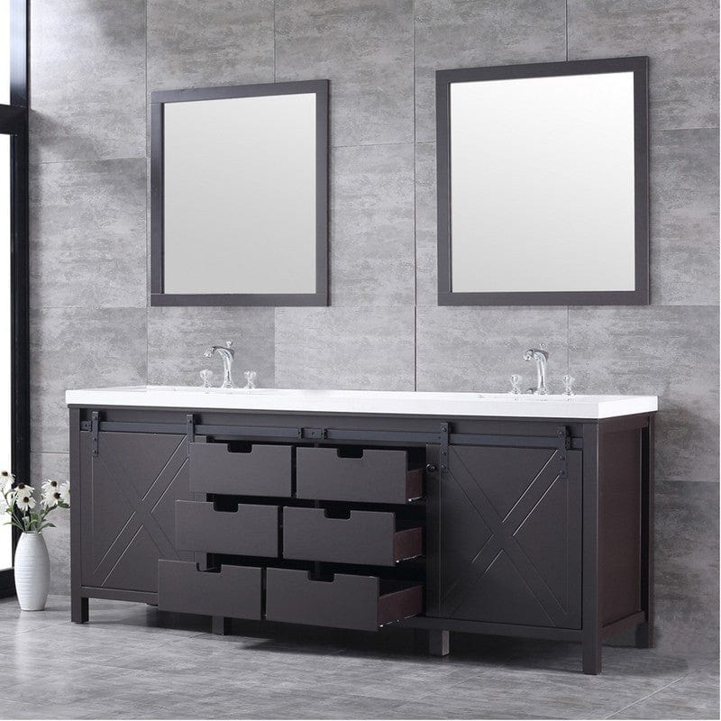 Marsyas Transitional Brown 84" Double Vanity Set | LM342284DCCSM34F