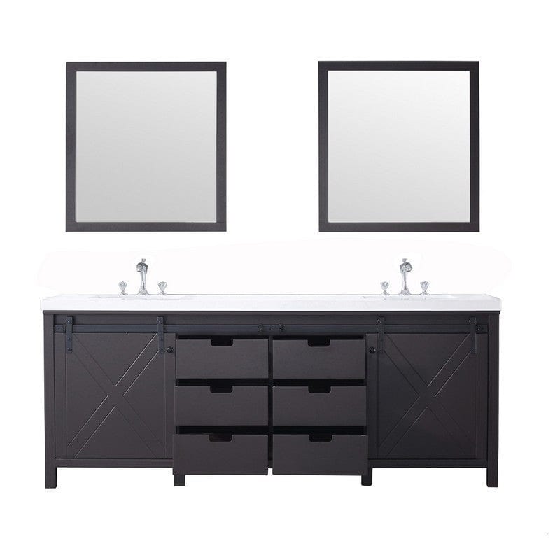 Marsyas Transitional Brown 84" Double Vanity Set | LM342284DCCSM34F