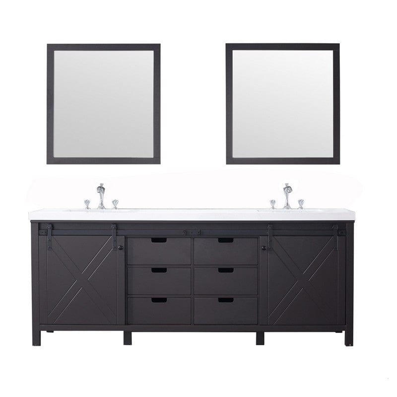 Marsyas Transitional Brown 84" Double Vanity Set | LM342284DCCSM34F