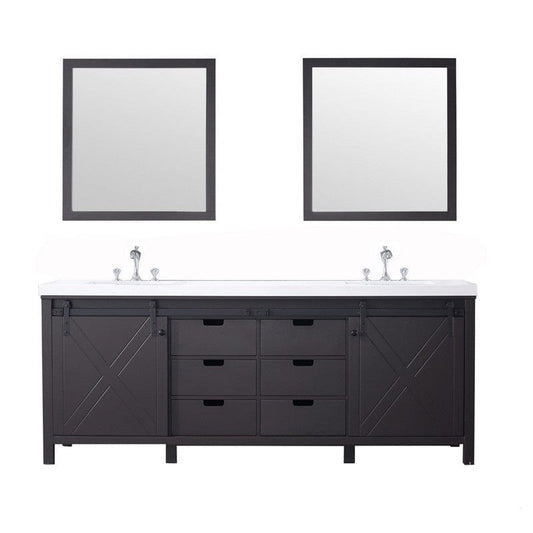 Marsyas Transitional Brown 84" Double Vanity Set | LM342284DCCSM34F