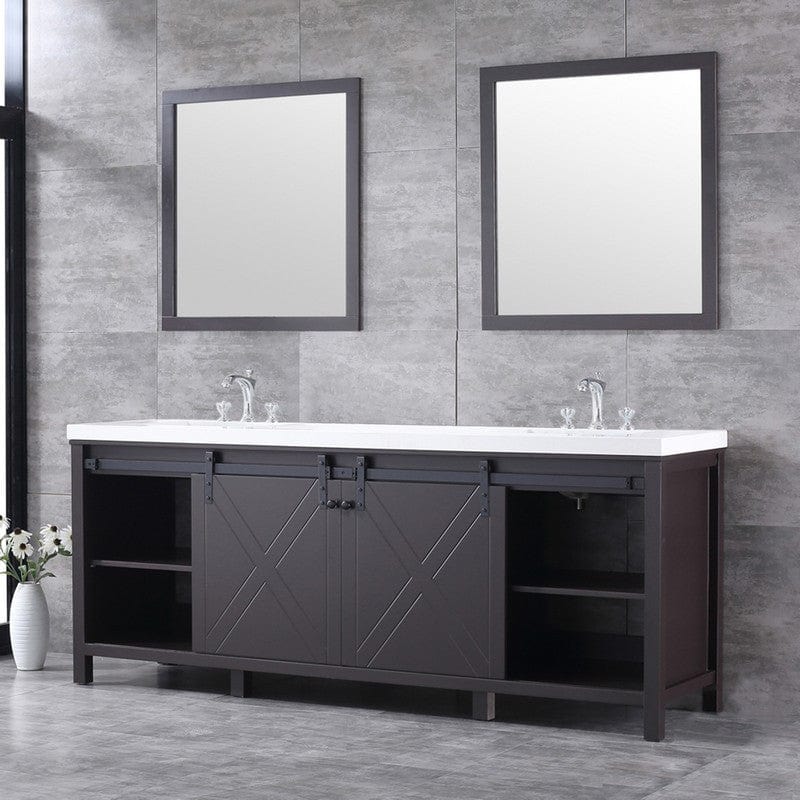 Marsyas Transitional Brown 84" Double Vanity Set | LM342284DCCSM34F