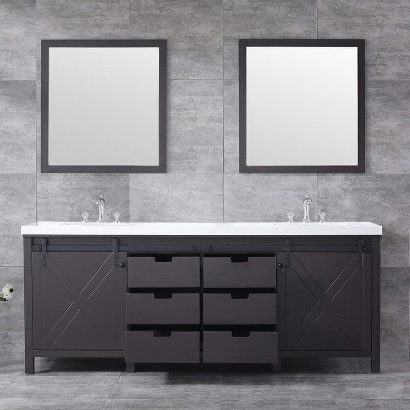 Marsyas Transitional Brown 84" Double Vanity Set | LM342284DCCSM34F