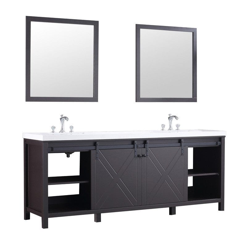 Marsyas Transitional Brown 84" Double Vanity Set | LM342284DCCSM34F