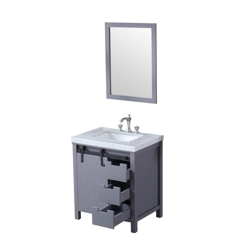 Marsyas Transitional Dark Grey 30" Single Vanity Set | LM342230SBBSM28F