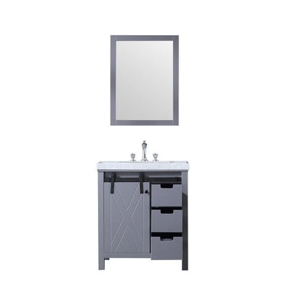 Marsyas Transitional Dark Grey 30" Single Vanity Set | LM342230SBBSM28F