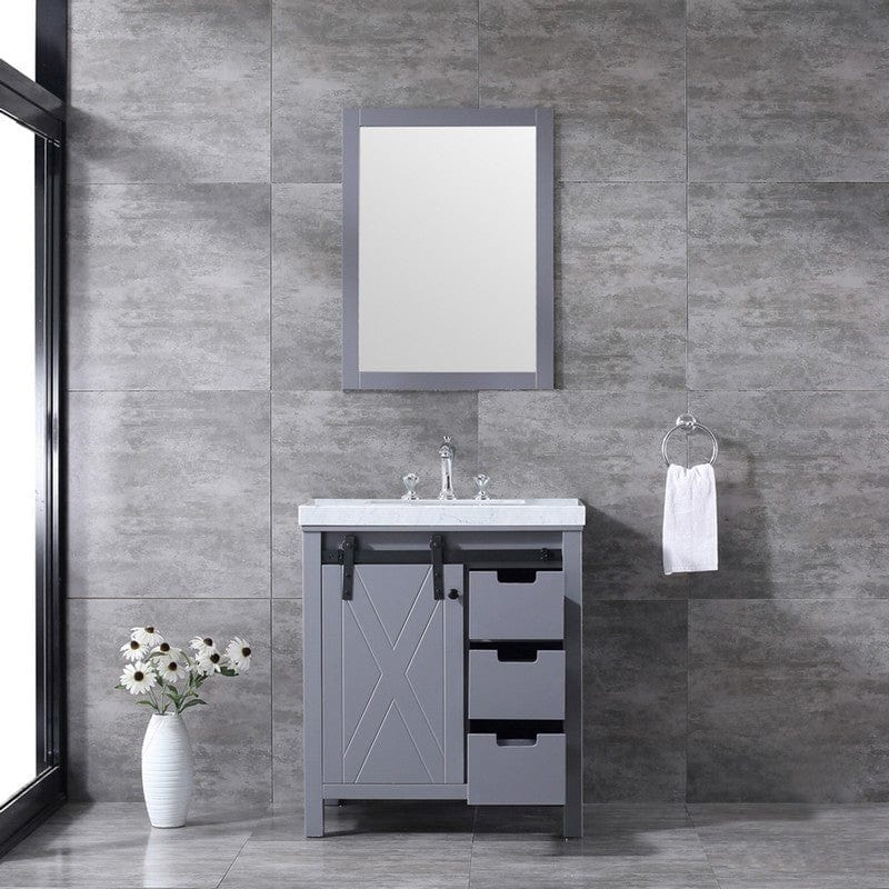 Marsyas Transitional Dark Grey 30" Single Vanity Set | LM342230SBBSM28F