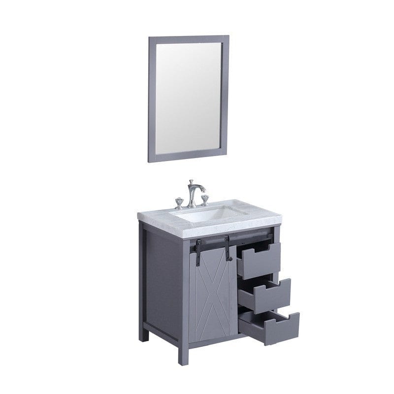 Marsyas Transitional Dark Grey 30" Single Vanity Set | LM342230SBBSM28F