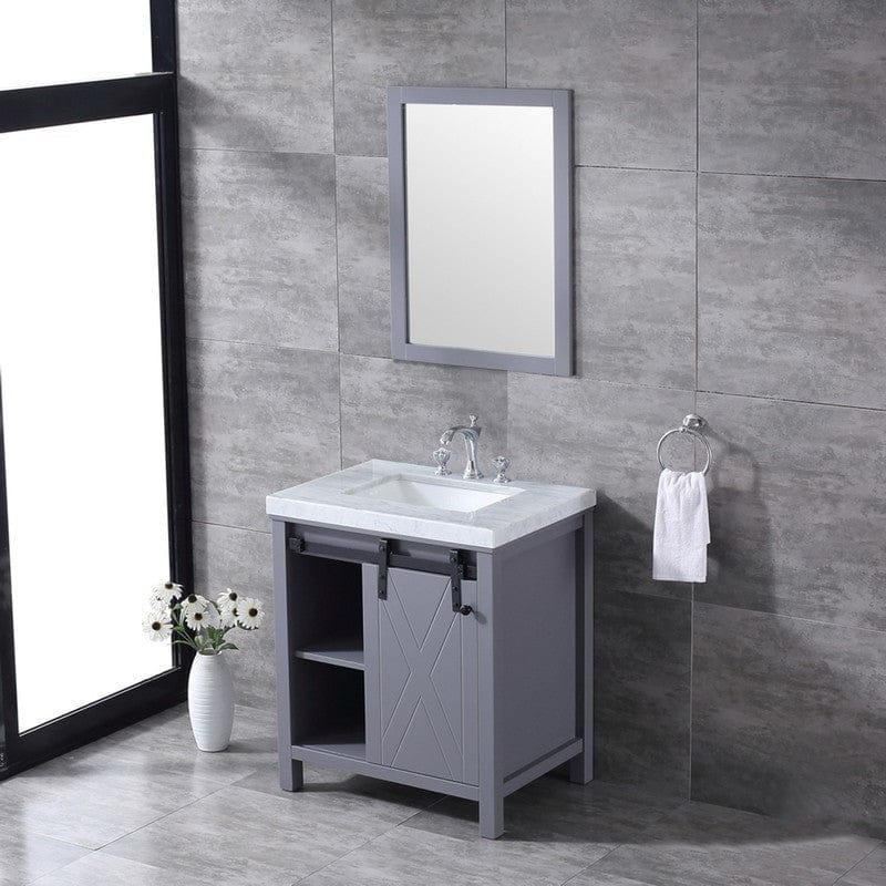 Marsyas Transitional Dark Grey 30" Single Vanity Set | LM342230SBBSM28F