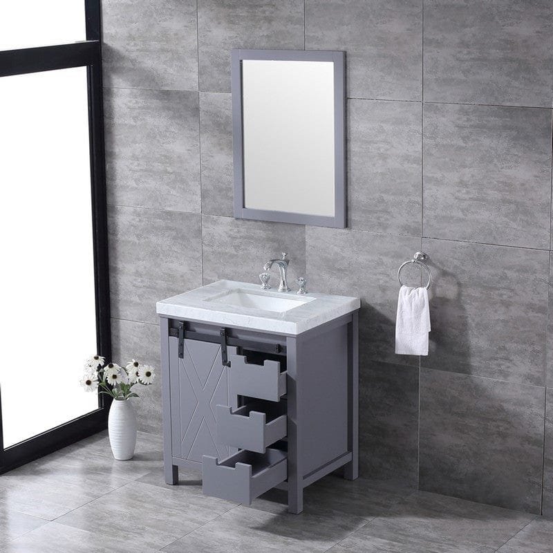 Marsyas Transitional Dark Grey 30" Single Vanity Set | LM342230SBBSM28F