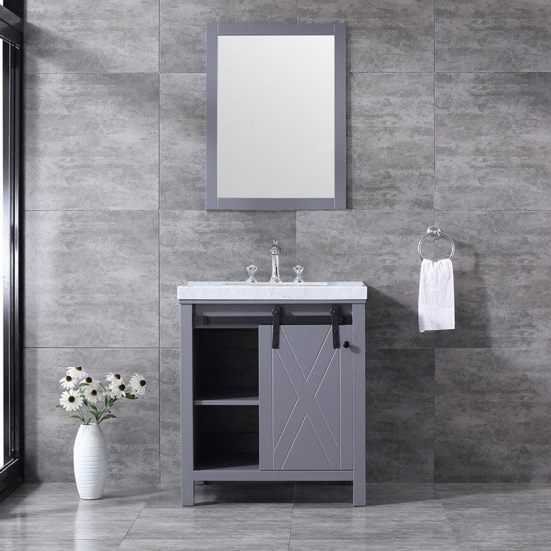 Marsyas Transitional Dark Grey 30" Single Vanity Set | LM342230SBBSM28F