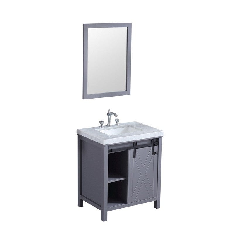 Marsyas Transitional Dark Grey 30" Single Vanity Set | LM342230SBBSM28F