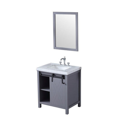 Marsyas Transitional Dark Grey 30" Single Vanity Set | LM342230SBBSM28F