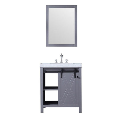 Marsyas Transitional Dark Grey 30" Single Vanity Set | LM342230SBBSM28F