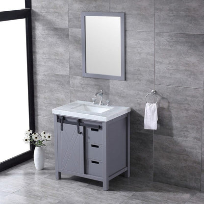 Marsyas Transitional Dark Grey 30" Single Vanity Set | LM342230SBBSM28F