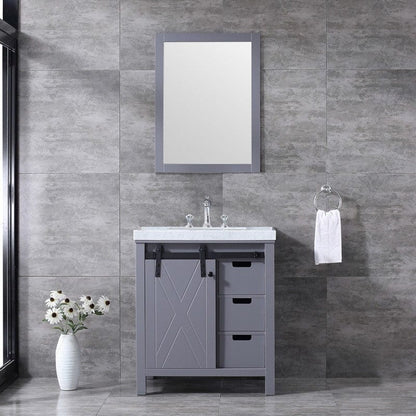 Marsyas Transitional Dark Grey 30" Single Vanity Set | LM342230SBBSM28F