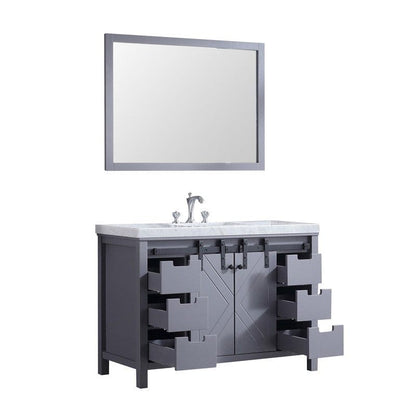 Marsyas Transitional Dark Grey 48" Single Vanity Set | LM342248SBBSM44F