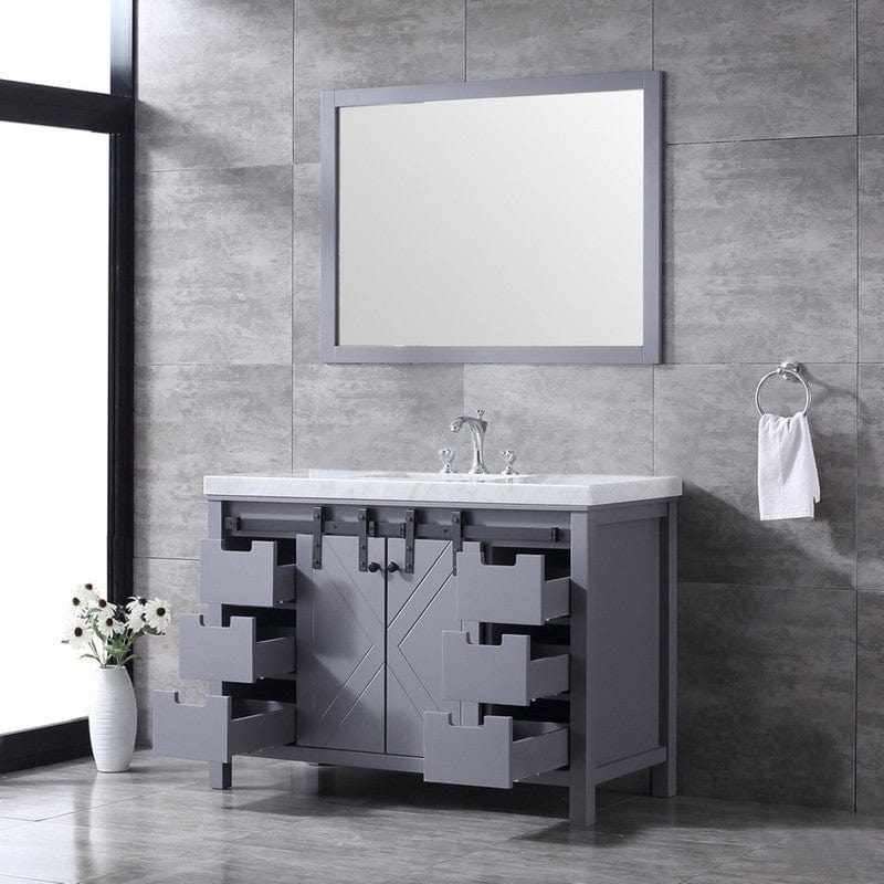 Marsyas Transitional Dark Grey 48" Single Vanity Set | LM342248SBBSM44F