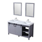 Marsyas Transitional Dark Grey 60" Double Vanity Set | LM342260DBBSM24F