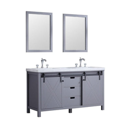 Marsyas Transitional Dark Grey 60" Double Vanity Set | LM342260DBBSM24F